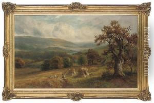 Gathering The Hay Oil Painting - Charles James Adams