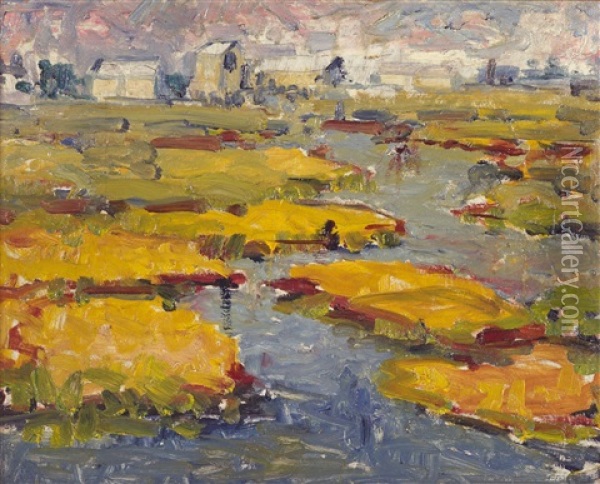 Small Orange Islands Oil Painting - Selden Connor Gile