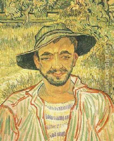 Portrait Of A Young Peasant Oil Painting - Vincent Van Gogh