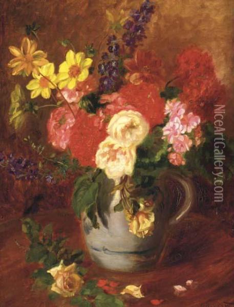 Bouquet De Fleurs Oil Painting - Hedwig Burkhardt