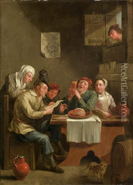 A Tavern Interior Oil Painting - David The Younger Teniers