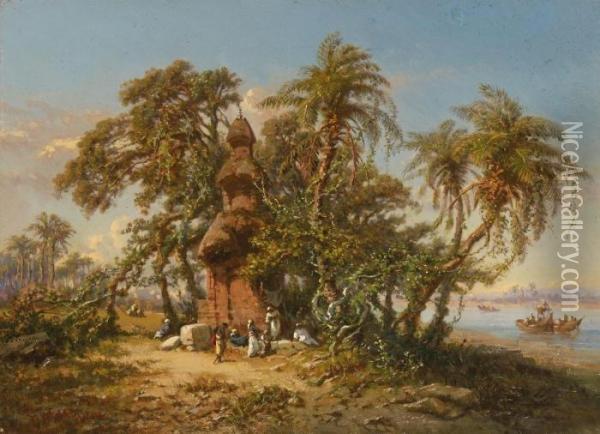 Landschaft Amnilufer Oil Painting - Georges Washington