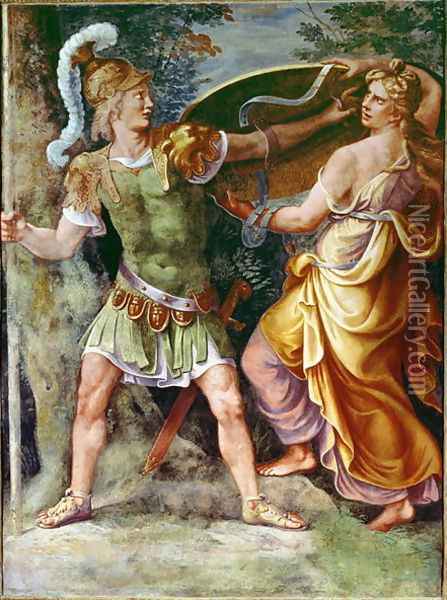 Thetis giving Achilles his arms Oil Painting - Giulio Romano (Orbetto)