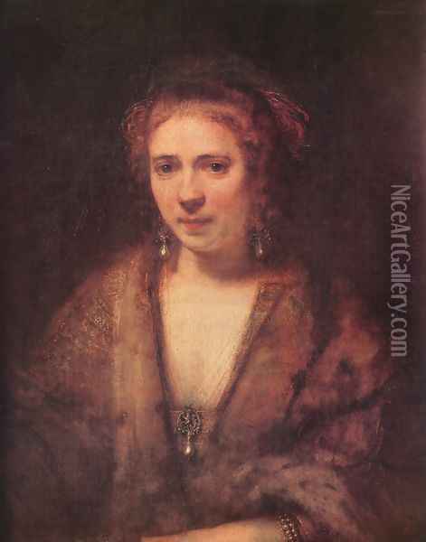 Portrait of Hendrickje Stoffels Oil Painting - Rembrandt Van Rijn