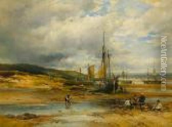 Low Tide Oil Painting - John Syer