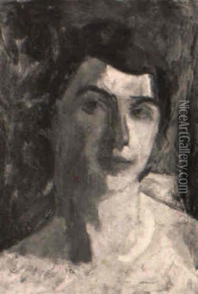 Weibliche Portrait-studie Oil Painting - Hugo von Habermann the Elder
