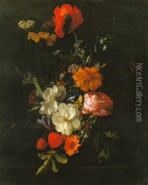 Blomsterstilleben Oil Painting - Elias van den Broeck