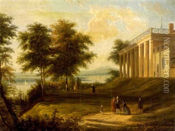 View Of Mount Vernon Oil Painting - Victor de Grailly