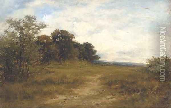 On the hill, Alkham, Kent, a sketch from nature Oil Painting - Carl Brennir