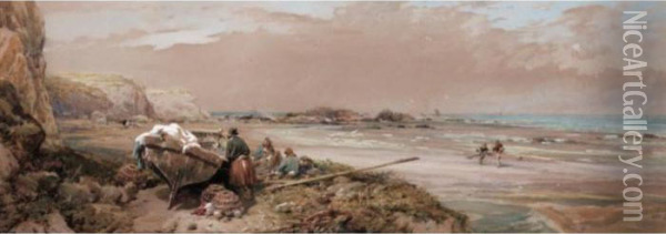 Coastal Scene Oil Painting - Thomas Miles Richardson
