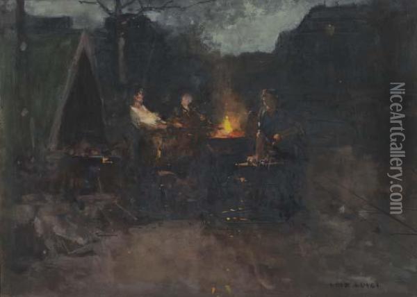 Vue De La Forge Oil Painting - Luigi Loir