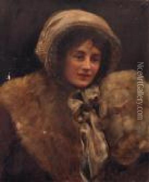 Portrait Of Mrs H. C. Marillier Oil Painting - John Maler Collier