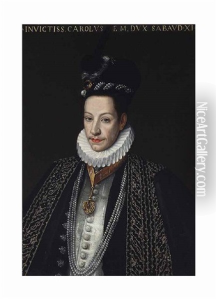 Portrait Of Charles Emmanuel I, 11th Duke Of Savoy (1562-1630), Half-length Oil Painting - Jan Kraek