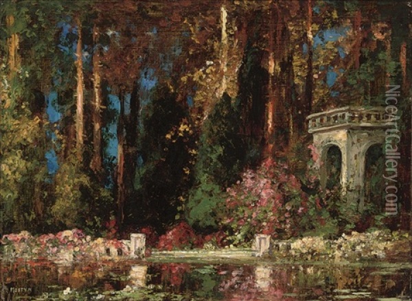 A Wooded Pond Oil Painting - Thomas Edwin Mostyn
