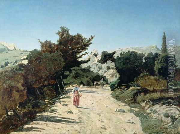 Route de la Gineste near Marseilles 1859 Oil Painting - Antoine-Jean Gros