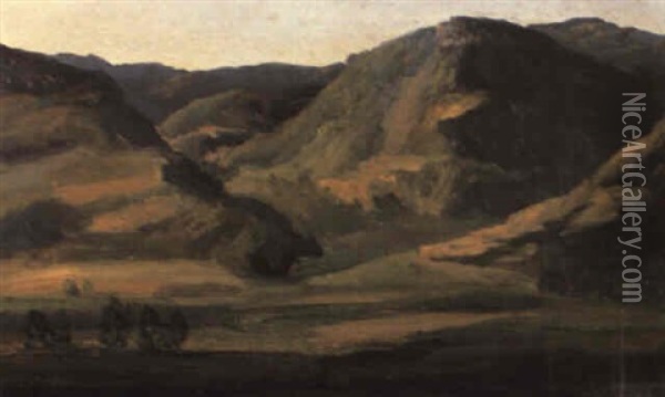 Paysage Montagneux Du Cantal Oil Painting - Theodore Rousseau