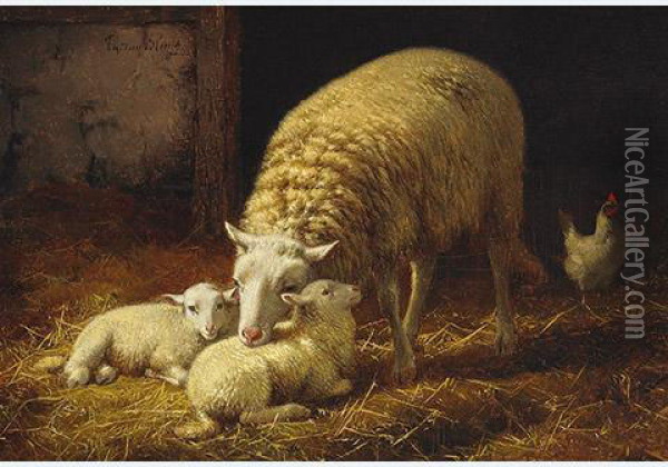 The New Arrivals Oil Painting - Eugene Remy Maes
