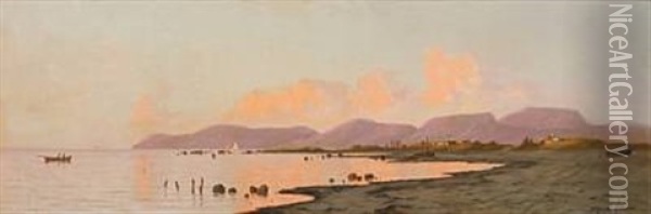 Coastal Scenery From Kullen Oil Painting - Alfred Olsen