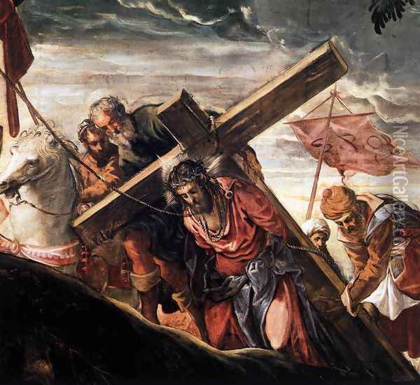 The Ascent to Calvary (detail) Oil Painting - Jacopo Tintoretto (Robusti)