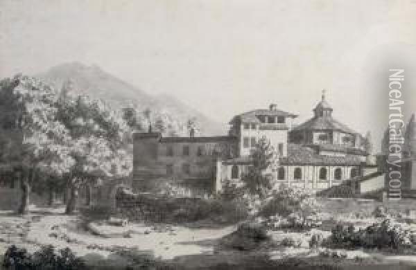 A Monastery Between Ariccia And Genzano Oil Painting - Jonathan Skelton