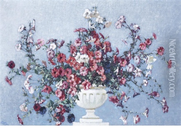 Petunias Oil Painting - Robert Gwelo Goodman