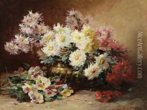 <bouquet De Fleurs Su Oil Painting - Edmond Van Coppenolle