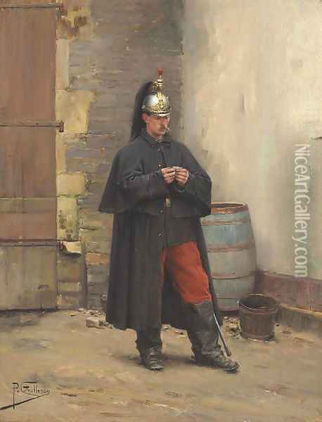 A Guard's Rest Oil Painting - Paul Louis Narcisse Grolleron