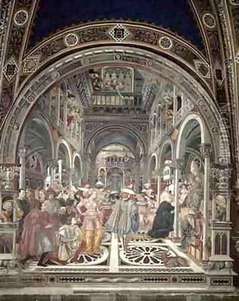 Pope Celestine III Grants Autonomy to the Hospital of Siena Oil Painting - Bartolo Domenico di