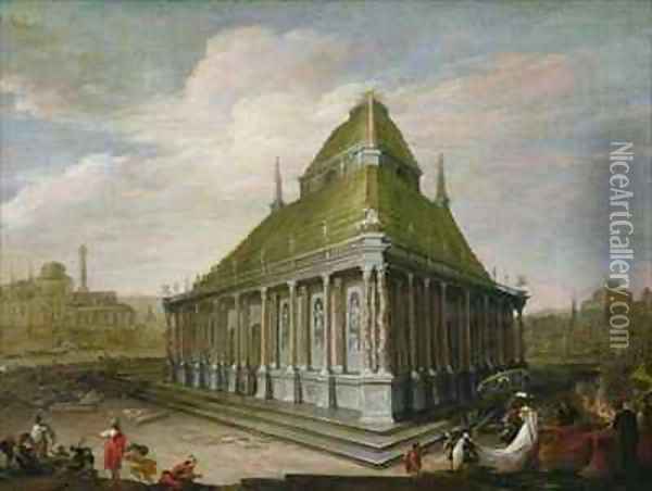 The Seven Wonders of the World The Mausoleum at Halicarnassus Oil Painting - Wilhelm Schubert van Ehrenberg