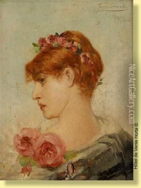 Jeune Femme De Profil Oil Painting - Leon Herbo