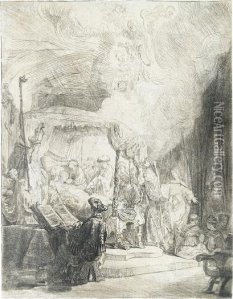 The Death Of The Virgin. Oil Painting - Rembrandt Van Rijn