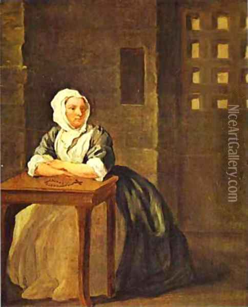 Sarah Malcolm In Prison 1733 Oil Painting - William Hogarth