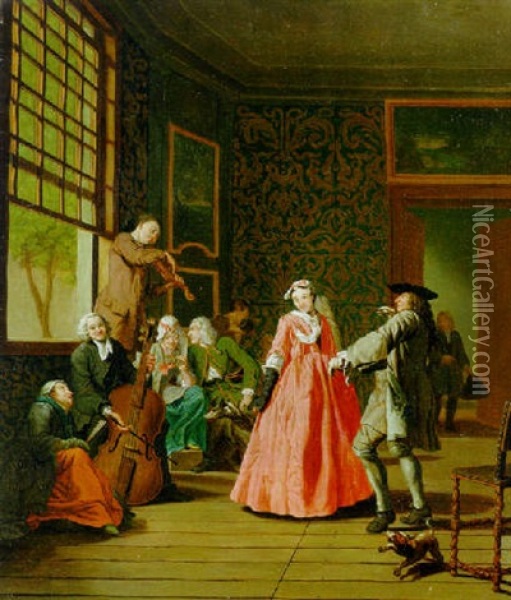 A Musical Gathering Oil Painting - Jan Josef Horemans the Younger