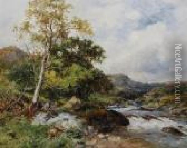 A Day On The Lledr Oil Painting - David Bates
