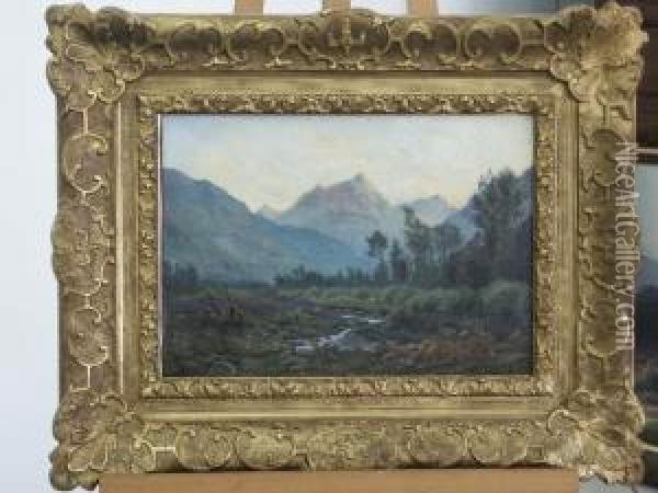Vue Des Pyrenees Oil Painting - Oscar Louis Mascre