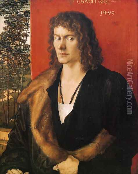 Portrait of Oswolt Krel I Oil Painting - Albrecht Durer