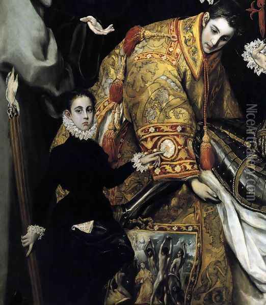 The Burial of the Count of Orgaz (detail 4) 1586-88 Oil Painting - El Greco (Domenikos Theotokopoulos)