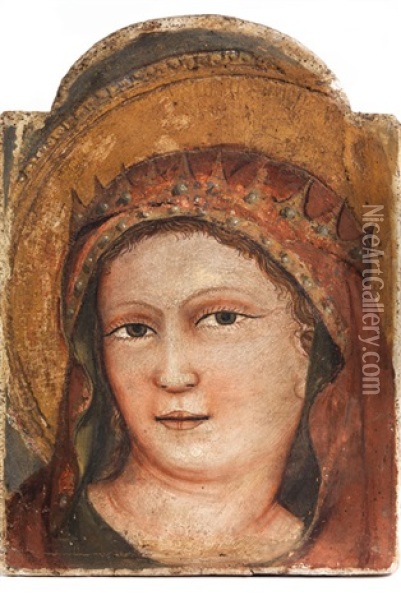 Fragment Eines Freskos Mit Darstellung Einer Heiligen Oil Painting -  Giotto