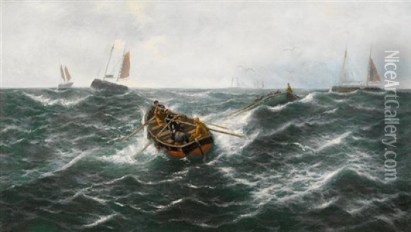 Rough Seas Oil Painting - Thomas Rose Miles