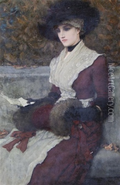 Portrait Of A Lady Oil Painting - George Henry Boughton