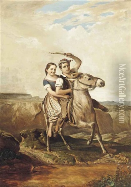 The Runaways Oil Painting - Joseph Hornung
