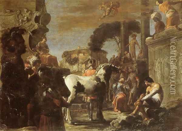 The Fall of Simon Magus Oil Painting - Leonaert Bramer