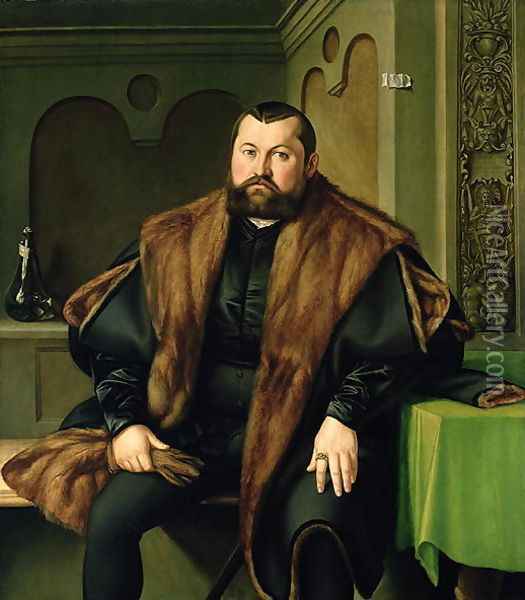 Portrait of Sigmund Baldinger 1510-1558, 1545 Oil Painting - Georg Pencz