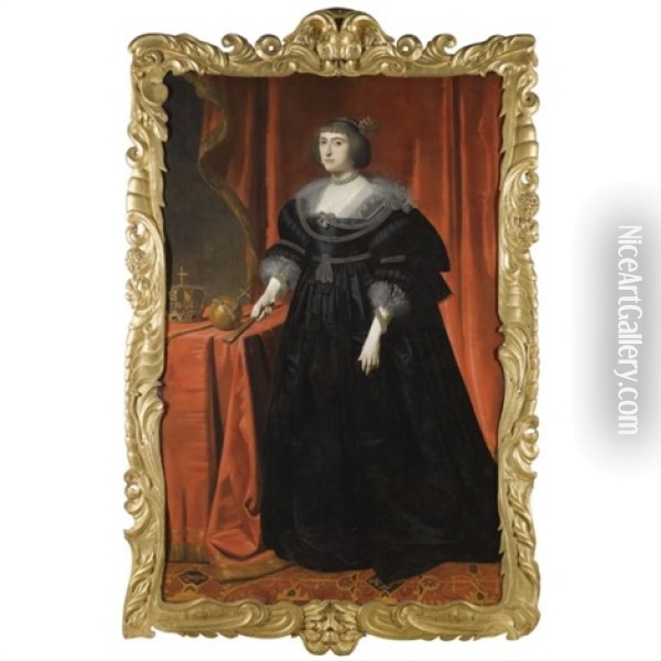 Portrait Of Princess Elizabeth, Queen Of Bohemia Oil Painting - Gerrit Van Honthorst