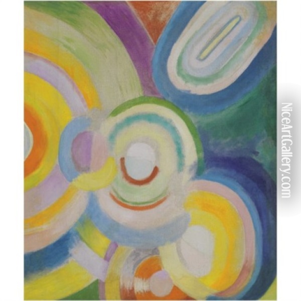 Disques Colores (+ Portrait De Helene Marre, Verso) Oil Painting - Robert Delaunay