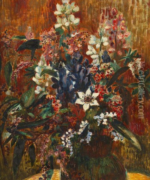 Bouquet De Fleurs Oil Painting - Rene Piot