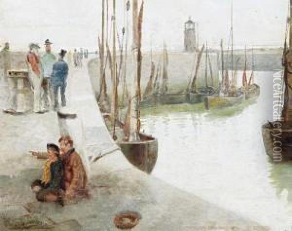 Harlech Harbour Oil Painting - William Shackleton