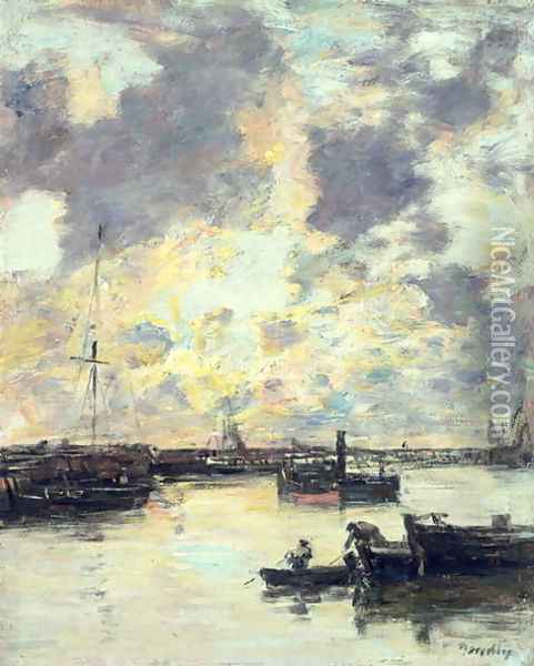 The Port c.1895 Oil Painting - Eugene Boudin