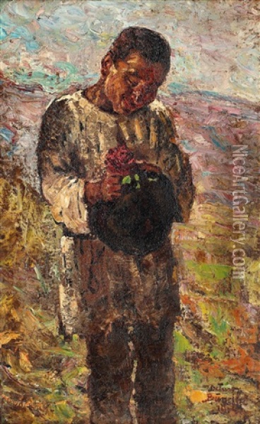 Indragostit Oil Painting - Octav Bancila