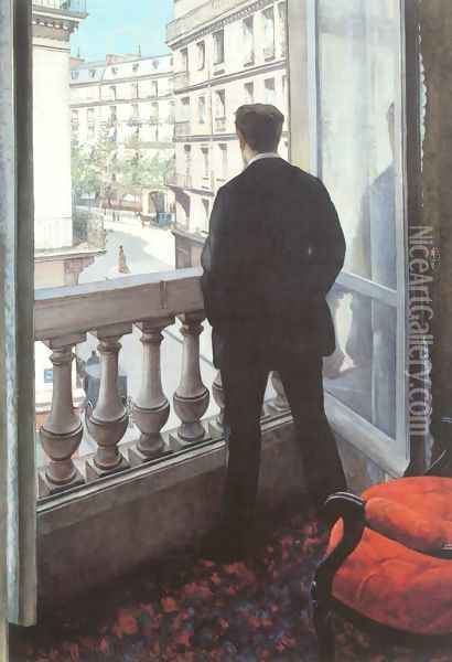 A Young Man At His Window Oil Painting - Gustave Caillebotte